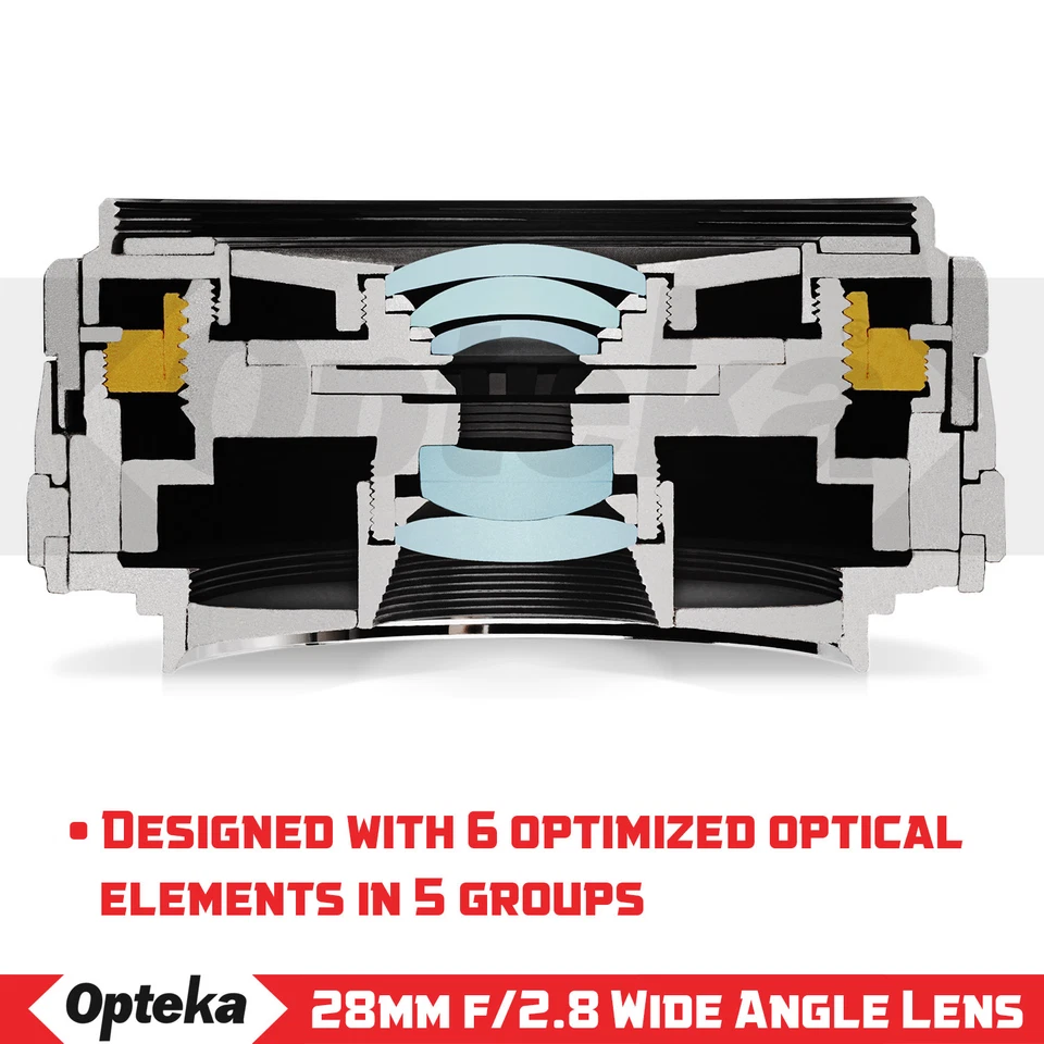 Opteka 28mm f/2.8 Lens + Kit for Panasonic GH5 GH4 GX85 GF8 GF7 GX850 GX8 G85 G9 - Image 3 of 4
