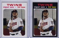 Miguel Sano Twins 2020 Topps Heritage White Border Variation SSP 1 o 50 Base 441