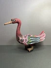 Vintage South East Asian Carved Wooden Bird, Polychrome Goose, Duck, Folk Art