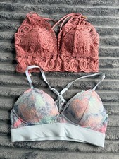 Victoria's Secret PINK Lace Bralette Bundle 2-Pack Size L Coquette Fairy