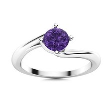 Sterling Silver Crown Chakra Amethyst Stone Solitaire Mother Ring Jewelry