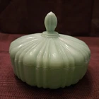 Fire King Anchor Hocking Jadeite Cafe Covered Candy Dish--Read Description