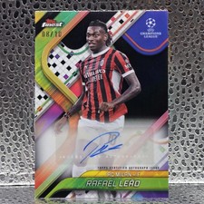 Rafael Leao Auto /10 2024-25 Topps Finest UEFA Black Refractor AC Milan SSP