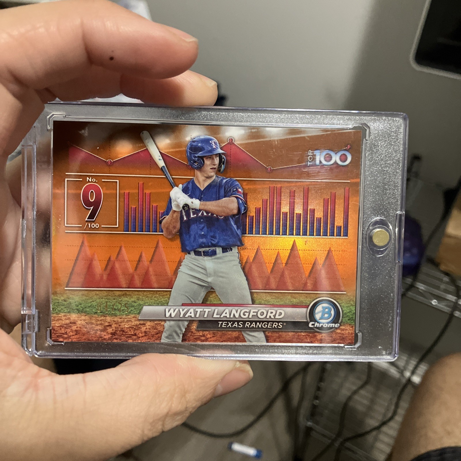2024 Bowman - Bowman Scouts Top 100 Wyatt Langford #BTP-9 Orange Refractor /25  