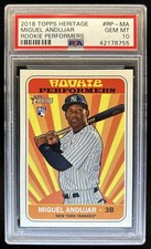 2018 Topps Heritage Miguel Andujar Rookie Performers RC #RP-MA Yankees PSA 10