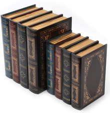 2 Pack Decorative Book Boxes Wooden Antique Book Decorations Vintage Book Storag