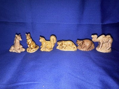 6 Vintage Wade Whimsies Miniature Figurines Made In England Red Rose Tea