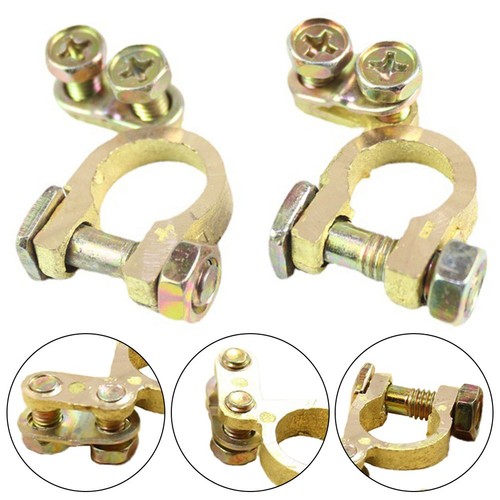 2 Car Battery Terminals Copper Connection Clamps with Bolts for Vehicles - Bild 6 von 9