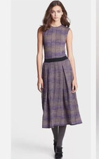 Tory Burch Nadia Knit Midi Dress Size Medium Purple Black