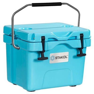 16 Quart Cooler Portable Ice Chest Leak-Proof 24 Cans Ice Box for Camping Blue