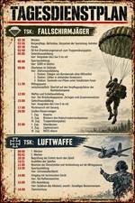 Retro Blechschild TAGESDIENSTPLAN 30 x 20 cm Fallschirmj&auml;ger Luftwaffe (5703)