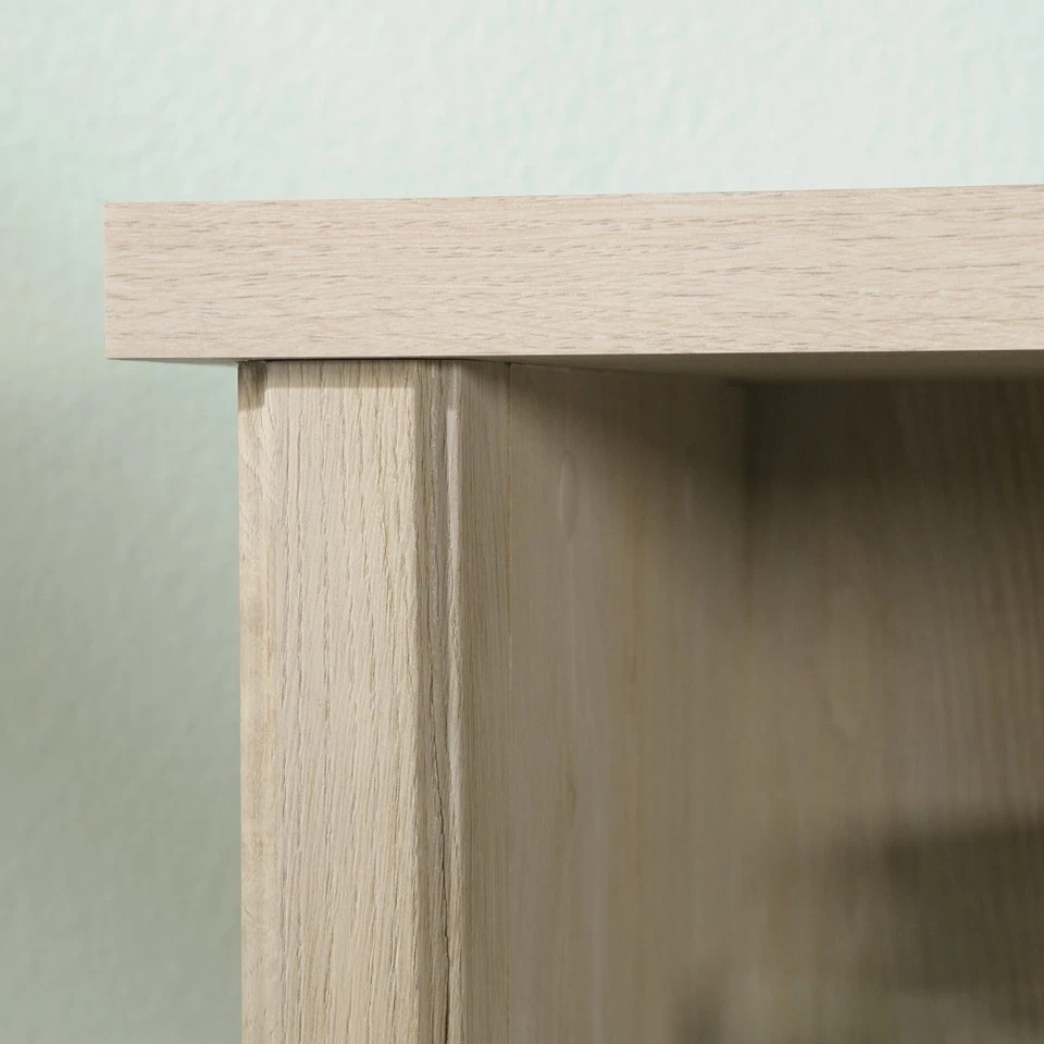 Estante Ajustable Oficina Costera Hutch Marrón Madera de Ingeniería Espalda Cerrada Foto 4 de 4