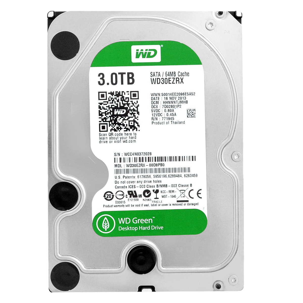 WD 3TB SATA III WD30EZRX GREEN 64MB 5400RPM 3.5