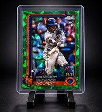 🔥Topps 2025 Chrome Sapphire Cracked Ice Luisangel Acuna RC Debut Green /99
