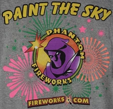 PHANTOM FIREWORKS T SHIRT TEE GRAY HEATHER MENS SIZE XL