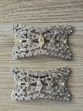 Vintage / Antique 1920's Rhinestone Woman's Shoe Clips