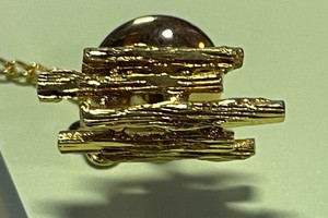14K yellow Gold Brutalist Modern Tie Tack 1.4 grams
