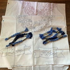 Redwork Romance P&B Textiles Alex Anderson Stamped Panels 21x35" Cotton Thread