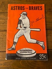 1971 Signed Ralph Garr/ John Edwards Astros vs Braves Game Program No COA