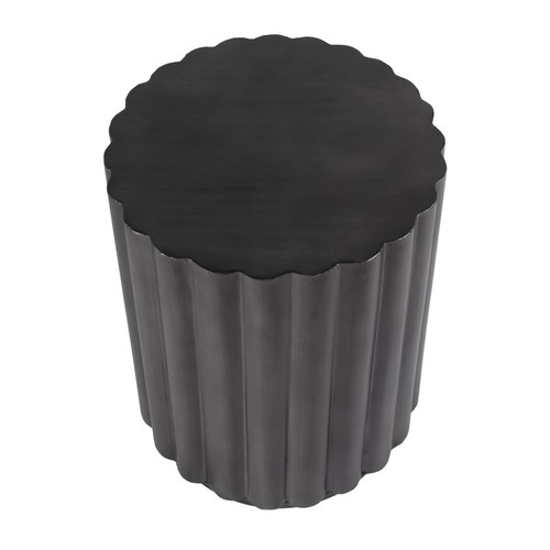Butler Specialty Company Ava 15"W runder geriffelter Beistelltisch aus Eisen - graue Oberfläche - Bild 3 von 4