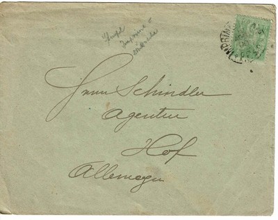 France 1900 Bedarfsbrief Stempel Imprime Drucksache used nach Hof Germany