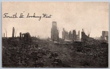 Vintage Fourth St. Ruins Black & White Postcard by Tichnor Bros