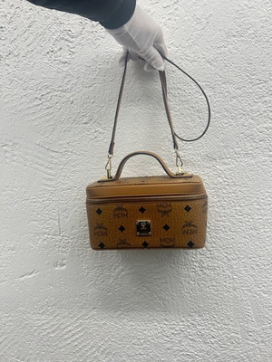 #ad #ad MCM Leather 2 Way Vanity Shoulder Bag Monogram Congac Storage bag Japan Y167 $349.00