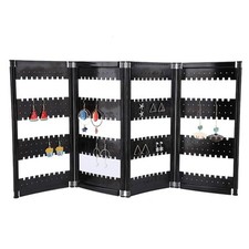 Earring Display Stand, Foldable 4-Panel Jewelry Holder Ear Studs Storage Rack...