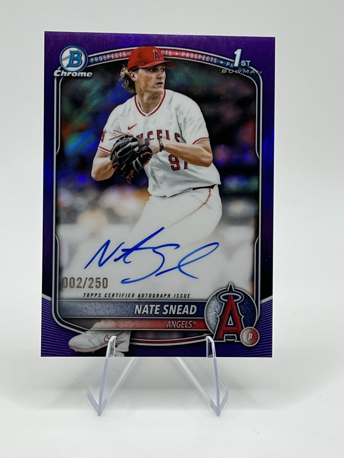 2025 Bowman Draft Chrome Prospect Auto Nate Snead #CPA-NSN Purple Refractor /250