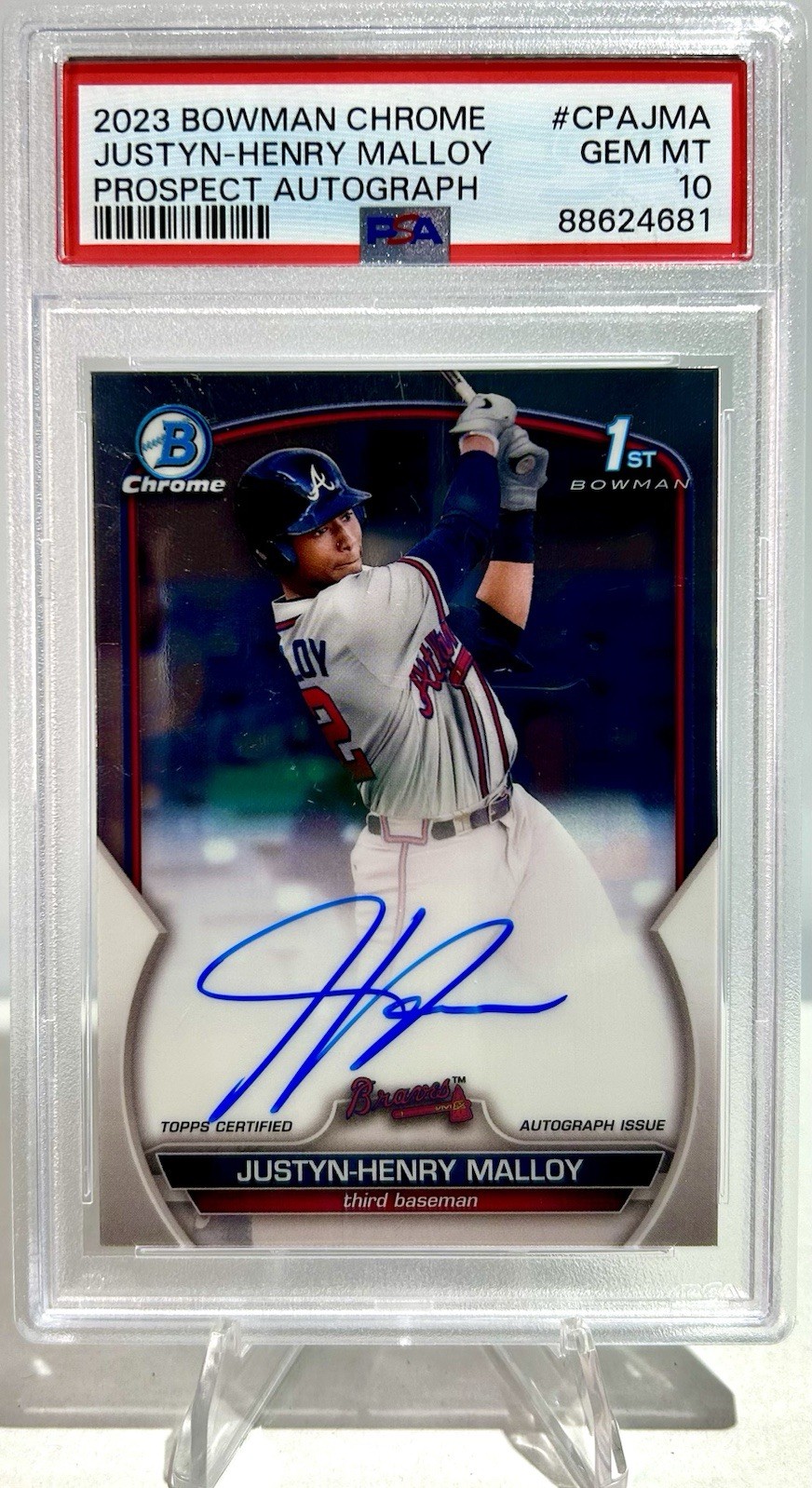 2023 Bowman Chrome 1st Justyn-Henry Malloy Prospect Auto PSA 10 V641