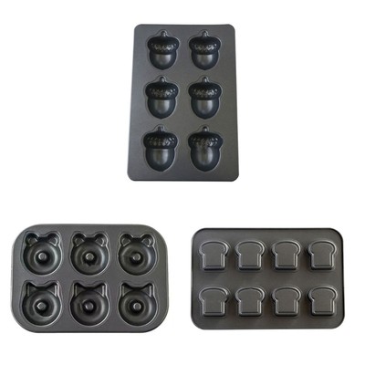 Practical Carbon Steel Baking Tray 6 Compartment Multi Shape Easy Cleaning