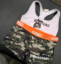 HOOTERS LARGE GIRLS AUTHENTIC  SEXY UNIFORM TOP & SHORTS 