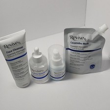 ReviveRx Copper Peptides 4-Pc Skin Care Set Cleanser Serum Cream Mask Face Neck