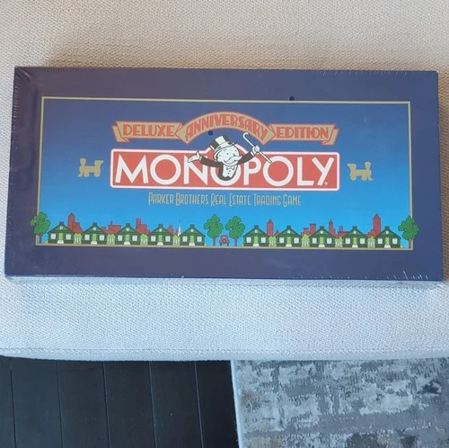 Vintage  UNOPENED Parker Brothers Monopoly Deluxe Anniversary Edition Board Game