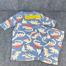 Hanna Andersson Dinosaur Pajama Set Short Sleeve Organic Cotton US 8 130cm NEW