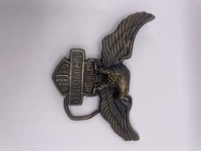 Vintage Triumph Motorcycles Eagle Belt Buckle Brass Tone Harley Style Logo
