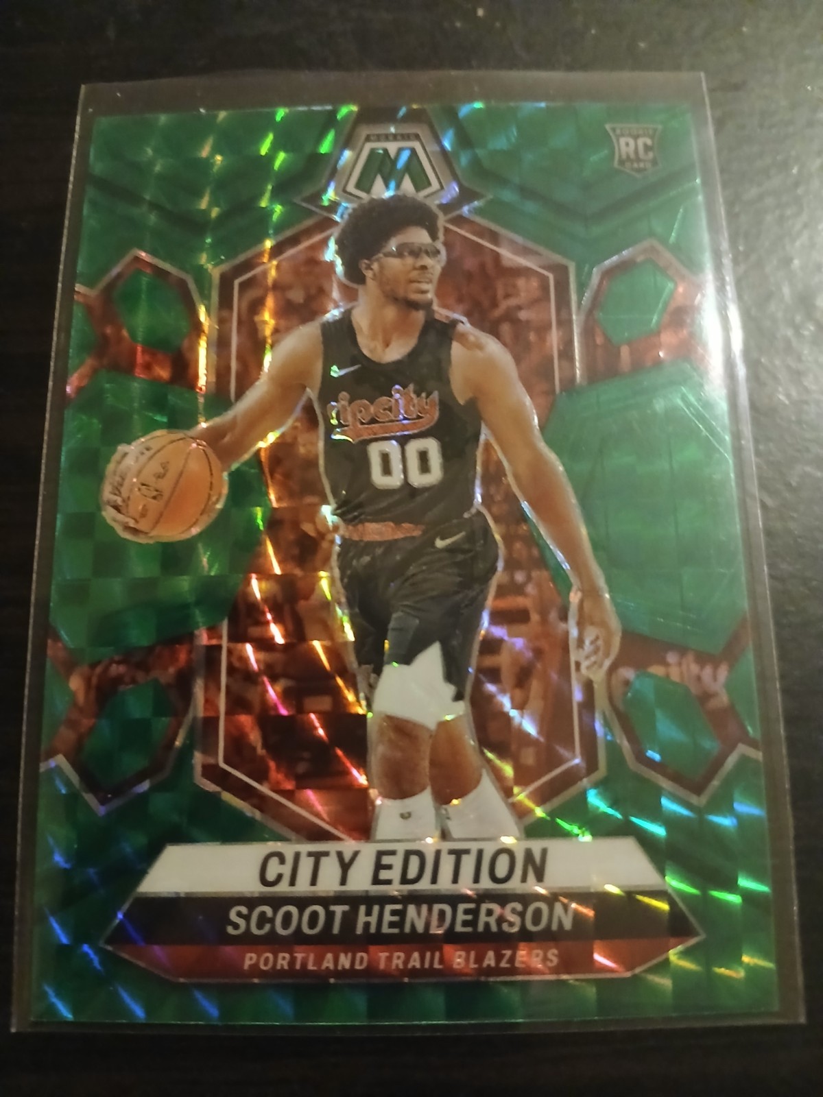2023-24 Panini Mosaic - City Edition Scoot Henderson #275 Green Mosaic Prizm...