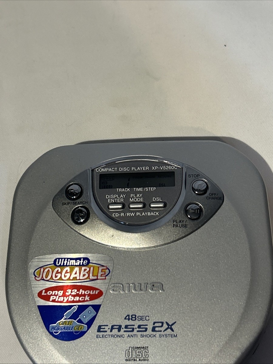 Aiwa XP-V7250C Portable CD Player 48sec Anti Shock System Works No