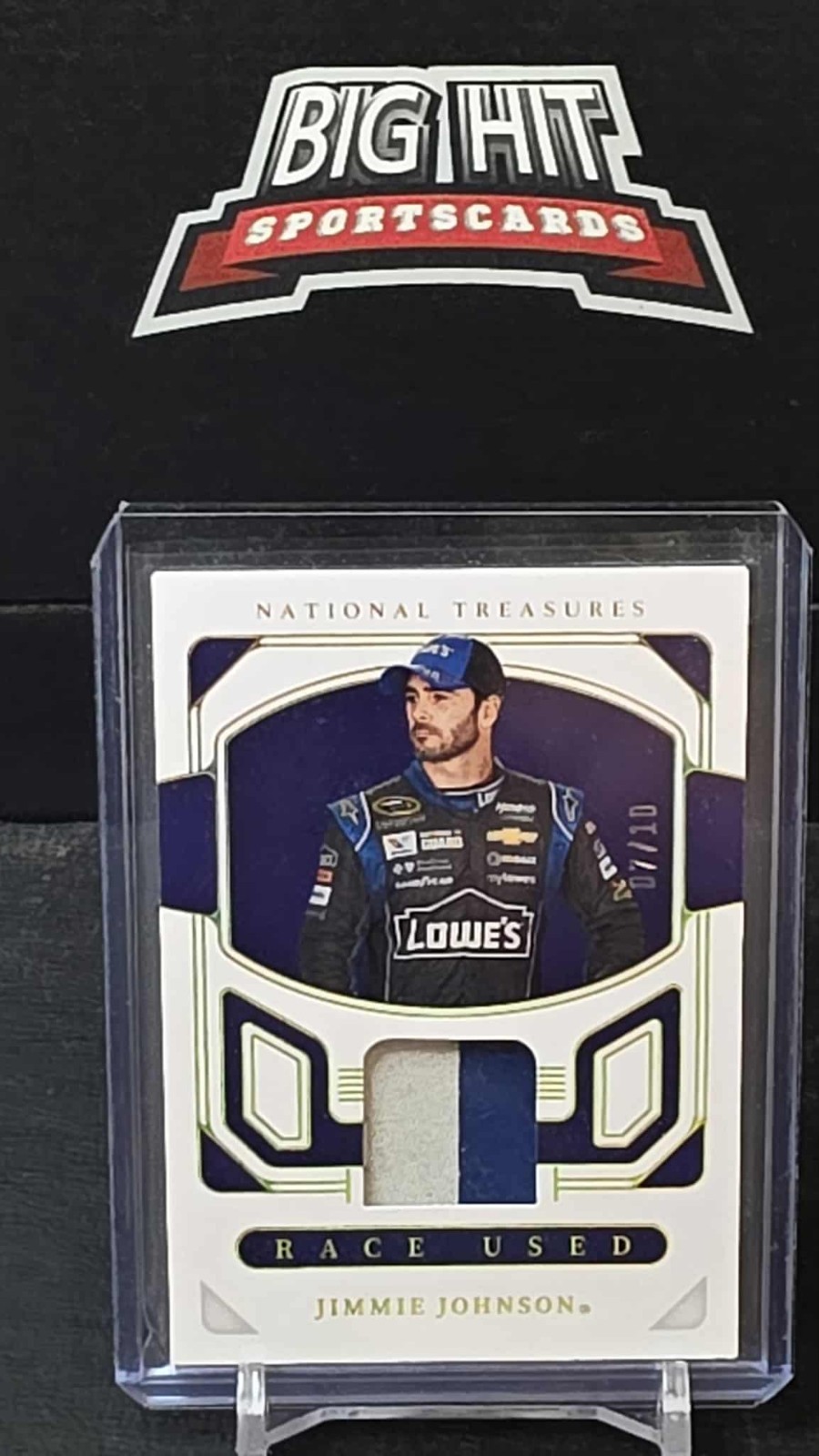 2023 NATIONAL TREASURES NASCAR JIMMIE JOHNSON RACE USED TIRE #D 7/10