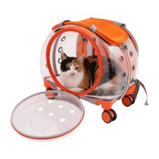 Pet Trolley Case with Upgraded Detachable Silent Wheels - Clear Ventilation