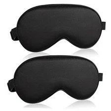 Sleep Mask for Women and Men 2 Pcs Eye Mask for Sleeping Black 2 Pack