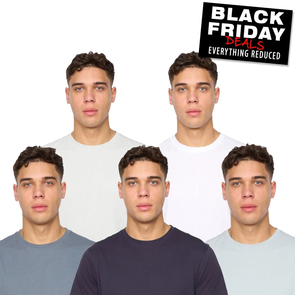 Duck And Cover Demtare Mens 5pk Crew Neck Short-Sleeved T-Shirts Multicolour