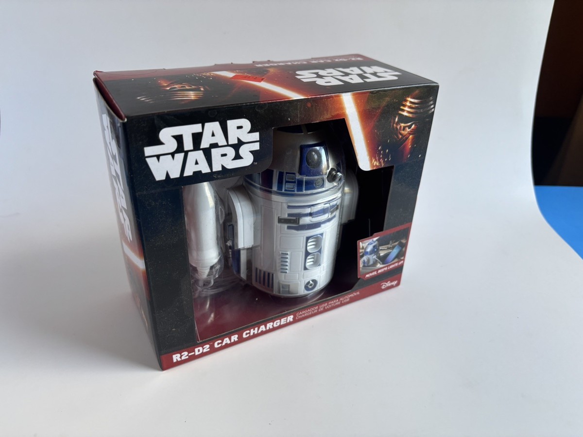 ThinkGeek Star Wars R2-D2 Car Charger - White/Blue for sale online