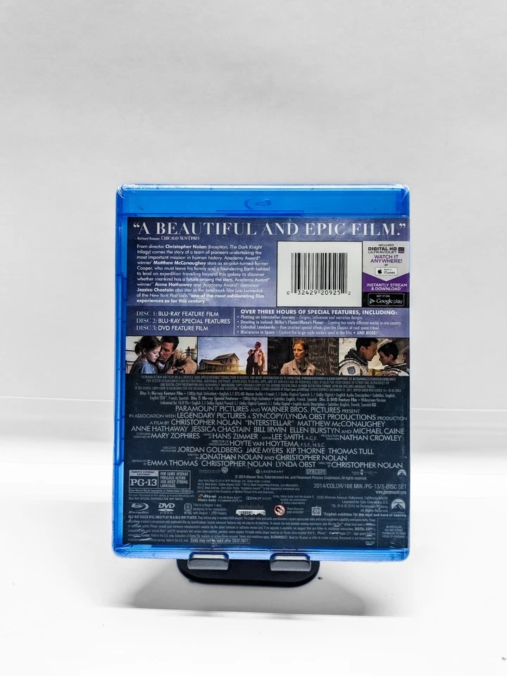 Interstellar (Blu-ray + DVD) W/Slipcover & IMAX Film Cell RARE OOP NEW SEALED Foto 3 de 3