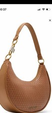 STEVE MADDEN Lohan-W embossed small hobo shoulder bag - Amber / Brown