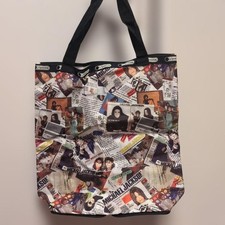 LeSportsac Michael Jackson Collage Nylon Tote Bag Multi Used