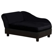 Dog Bed for Small Dogs Elevated Pet Sofa with Hidden Storage Foam Cushion Black