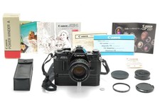  MINT  Canon AE-1 Black SLR Film Camera New FD 50mm f/1.4 Lens Winder A JAPAN