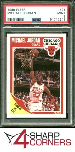 1989 FLEER #21 MICHAEL JORDAN BULLS HOF PSA 9