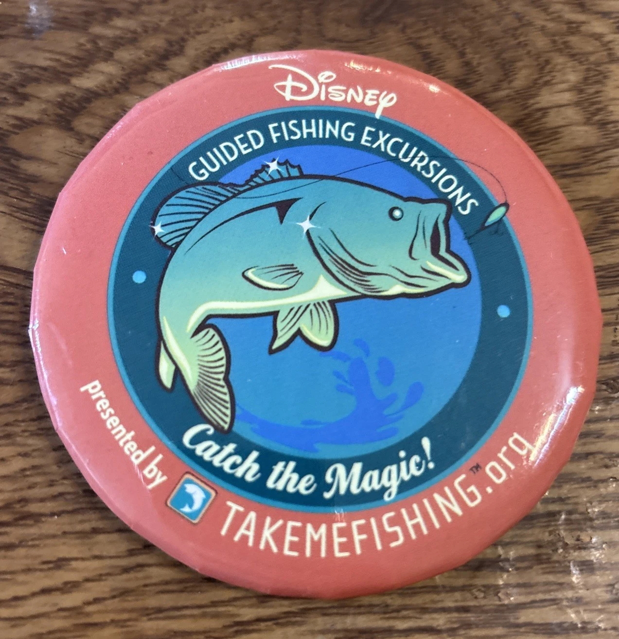 Disney Guided Fishing Excursions , Catch the Magic Vintage Pin 3"